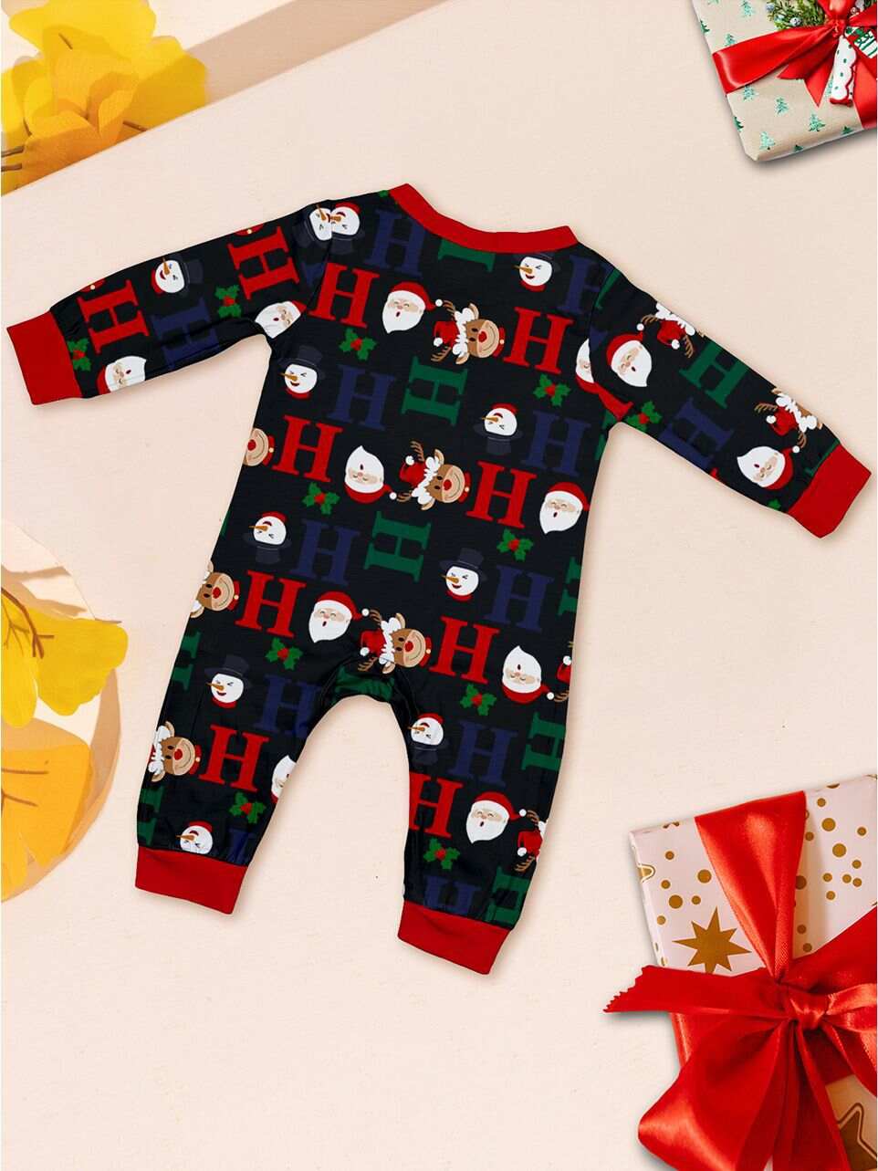 Christmas Deer & Santa Family Matching Pajama Set