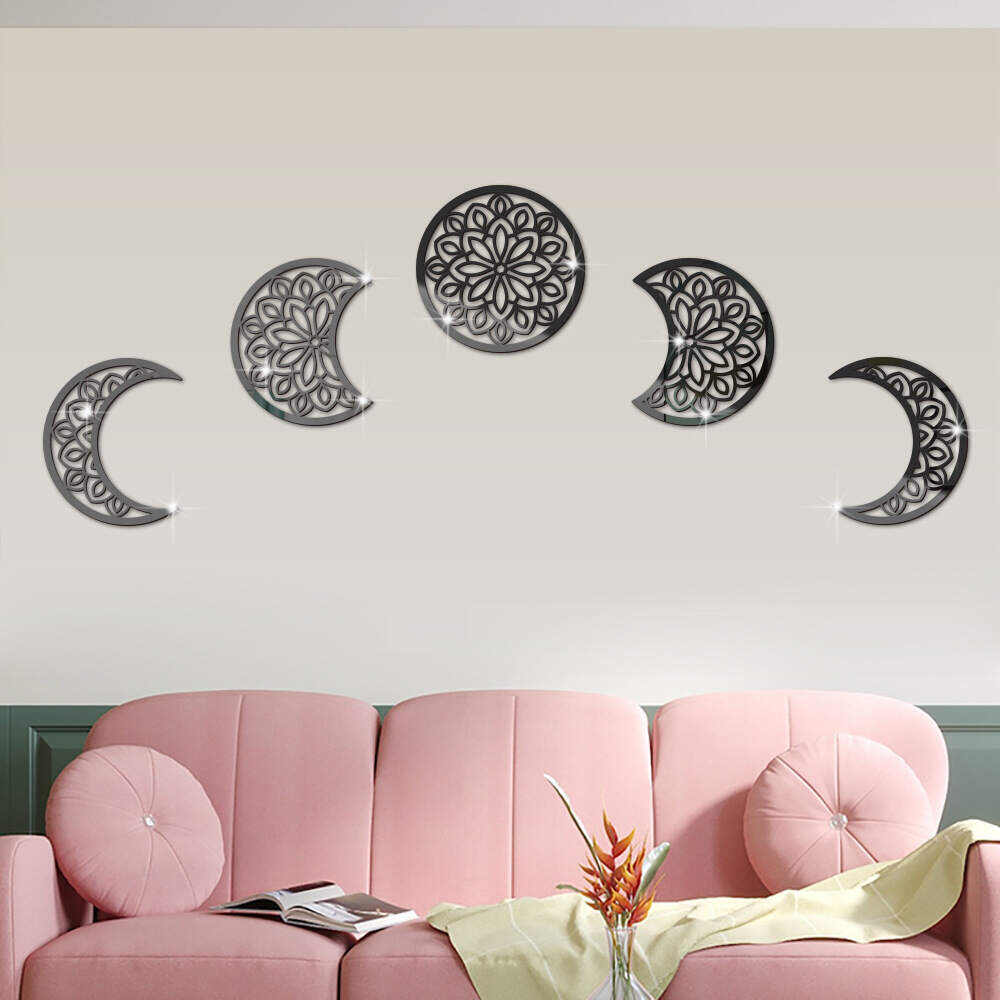 3D Stereoscopic Moon Phase Change Acrylic Mirror Surface Sticker Home Decoration Self-Adhesive Wall Sticker