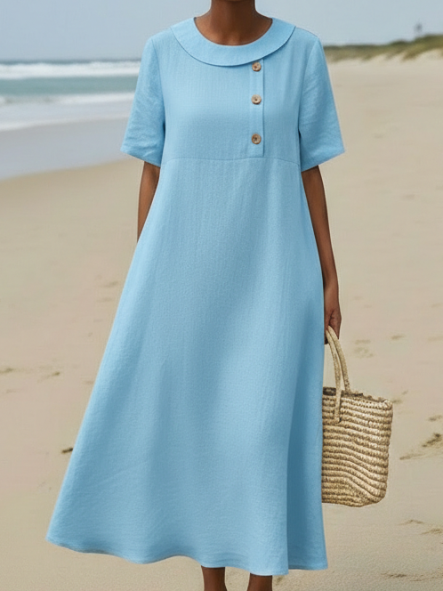 🔥Summer Arrivals🌟Elegant Cozy Round-neck Loose A-line Dress