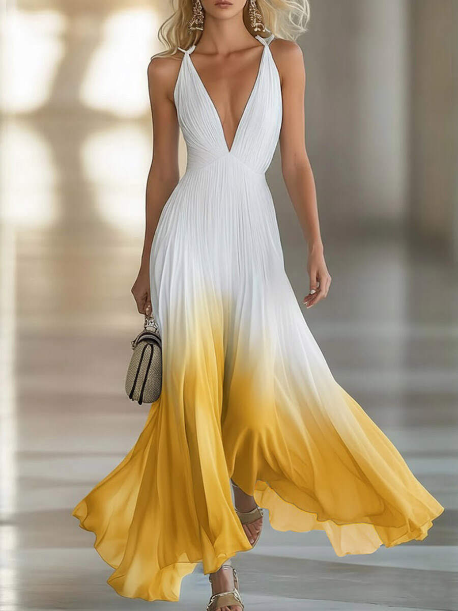 🔥Summer Arrivals🌟Women's V-neck Sleeveless Casual Loose Chiffon Camisole Dress