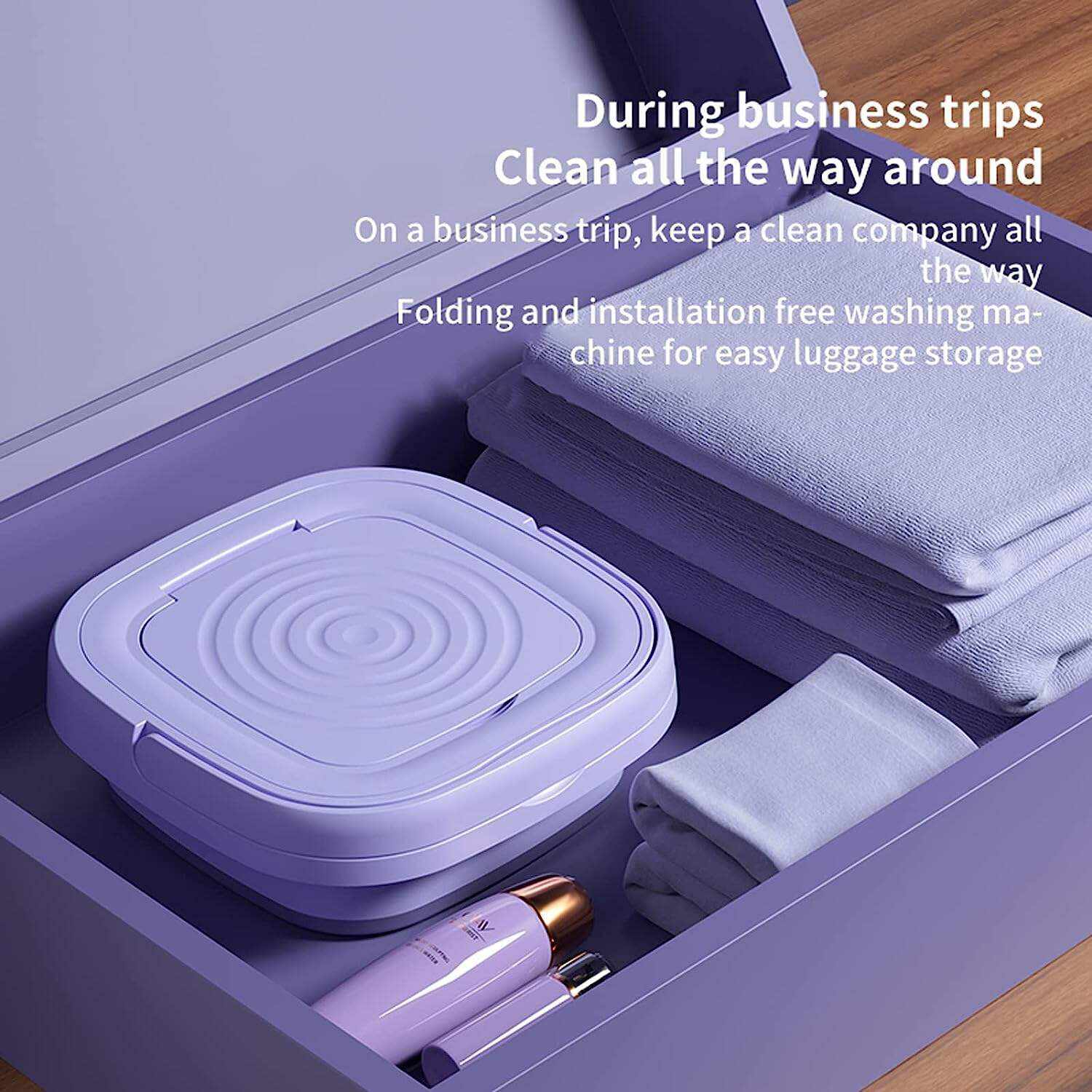 Portable Washing Machine, High Capacity Mini Washer with 3 Modes Deep Cleaning Half Automatic Washt, Foldable Washing Machine with Soft Spin Dry for Socks, Baby Clothes, Towels, Delicate Items (Purple)