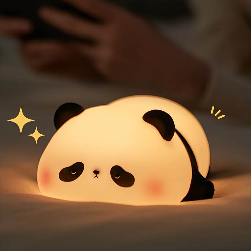 Adorable Panda Touch-Activated Sleep Light - USB Rechargeable, Soft LED Night Lamp with Color Changing - Perfect Gift for Boys, Girls, and Friends - Ideal for Christmas, Birthdays, and Panda Room Decor