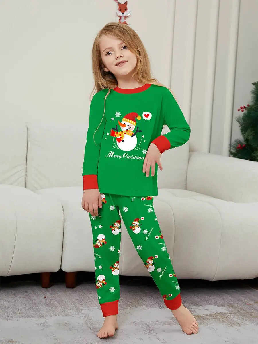 Snowman Christmas Matching Family Pajamas Holiday Pjs Set Sleepwear #242313