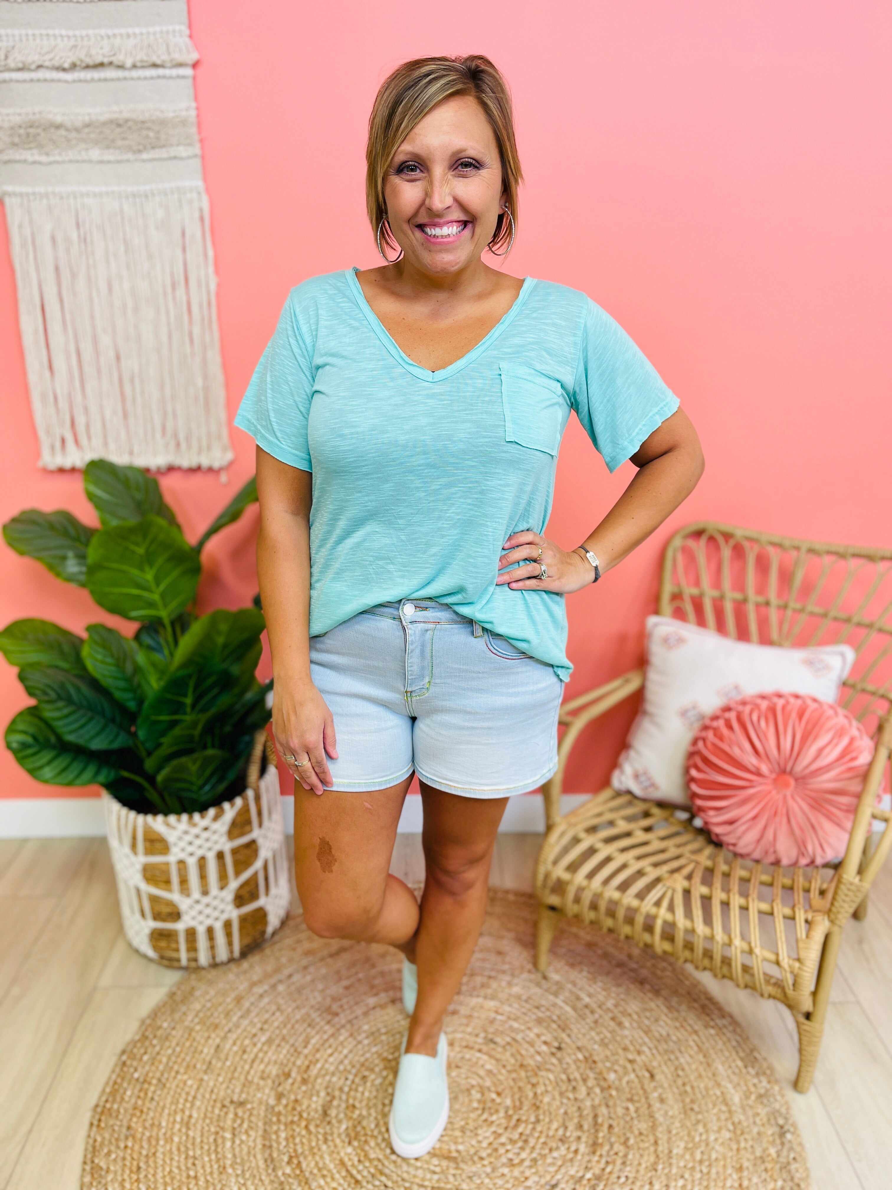 PLUS/REG Make Me Happy Rainbow Thread Shorts
