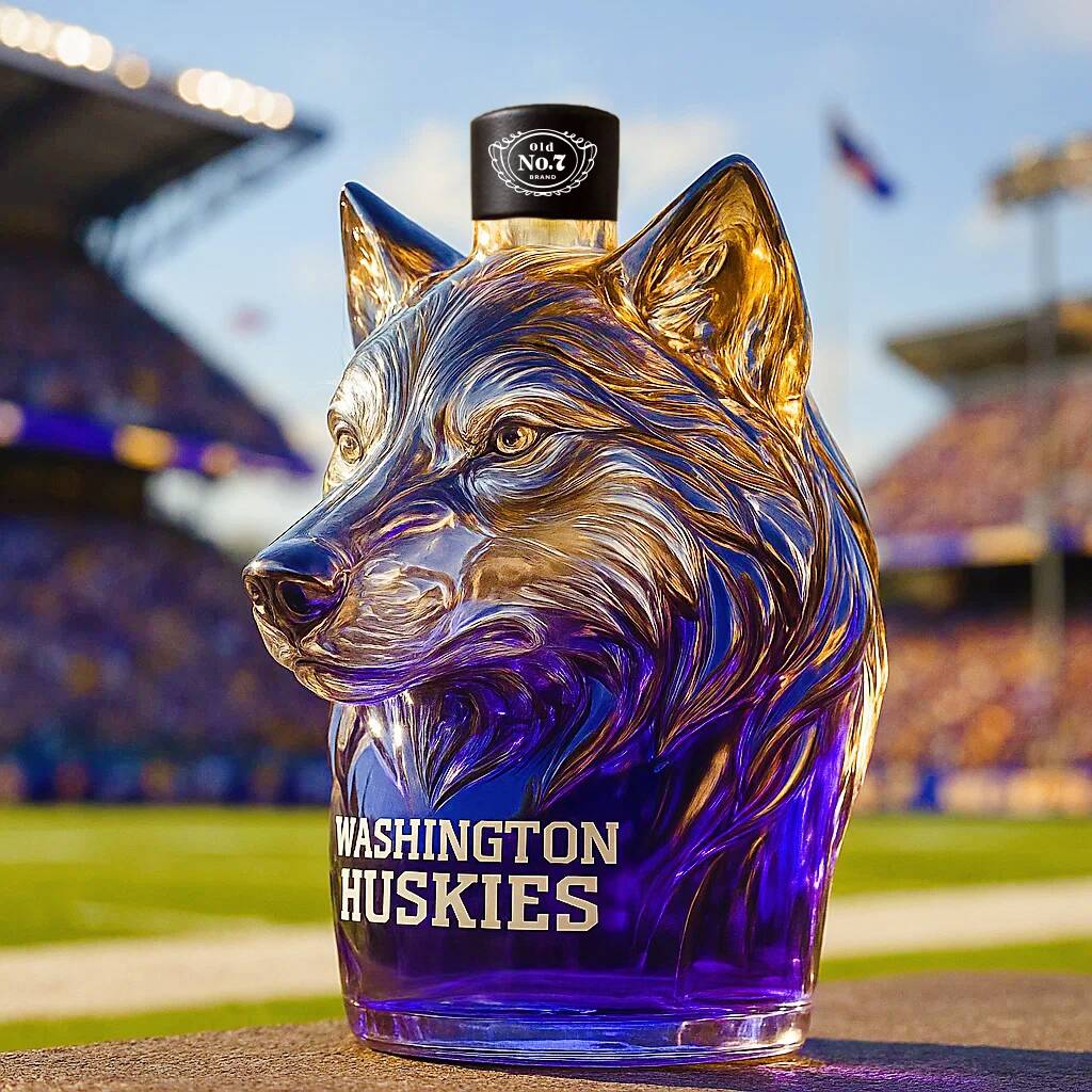 Washington Huskies Whiskey Bottle