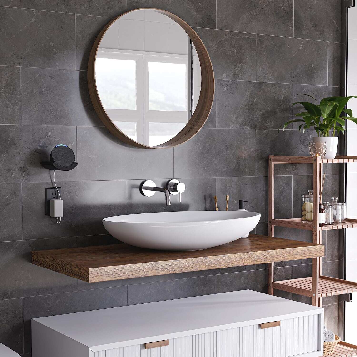 Amazon Echo Pop | Full sound compact smart speaker with Alexa | Charcoal