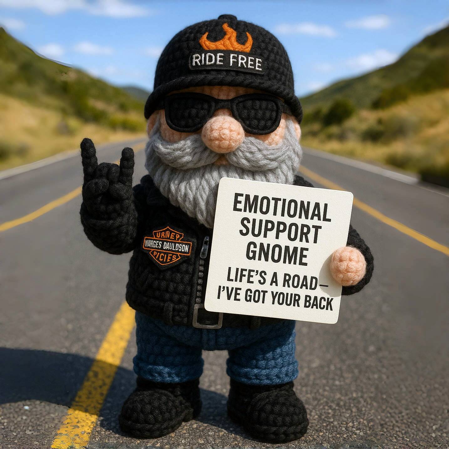Harley-Davidson Gnome Emotional Support Doll