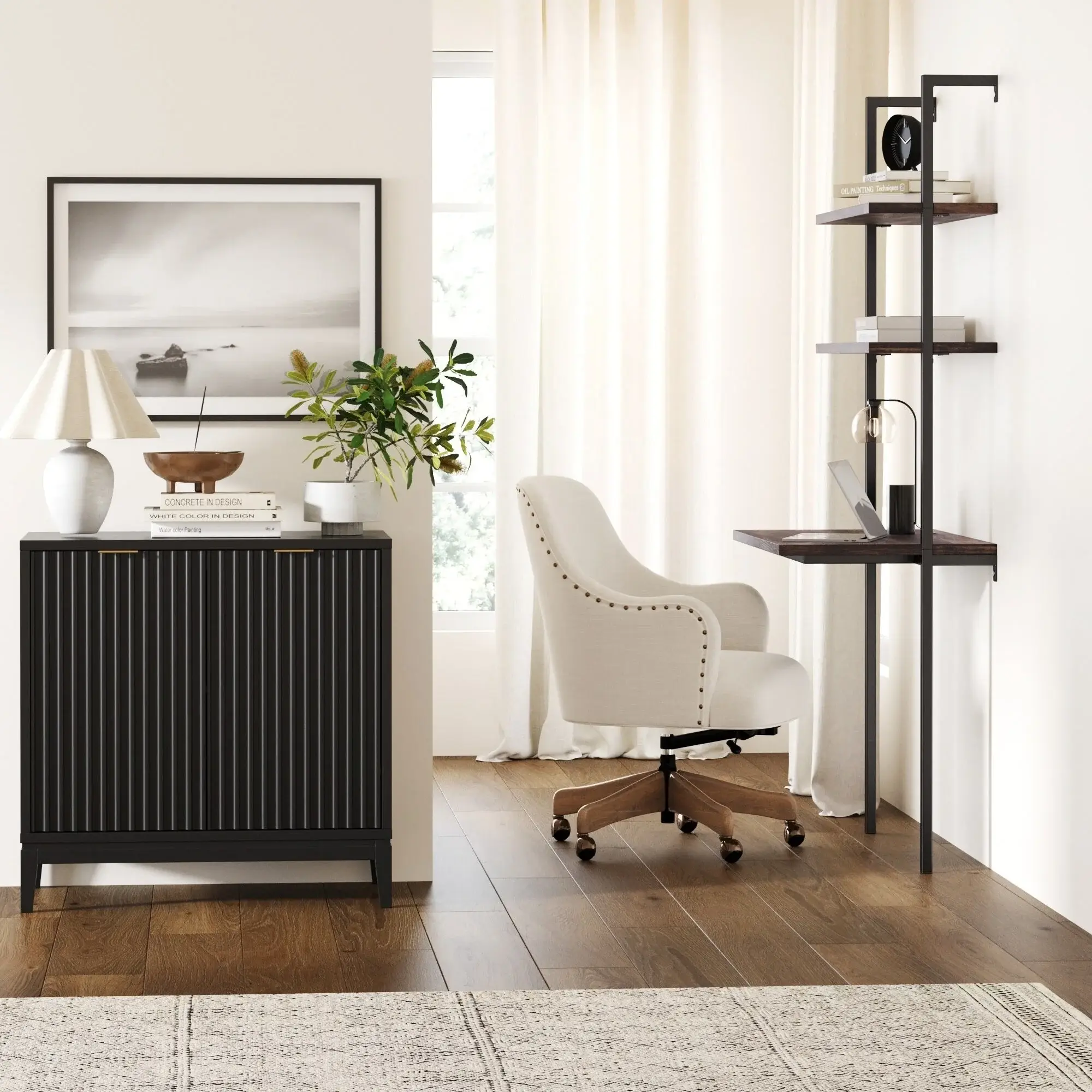 Jasper Modern Sideboard, Kitchen Storage Cabinet with Fluted Doors