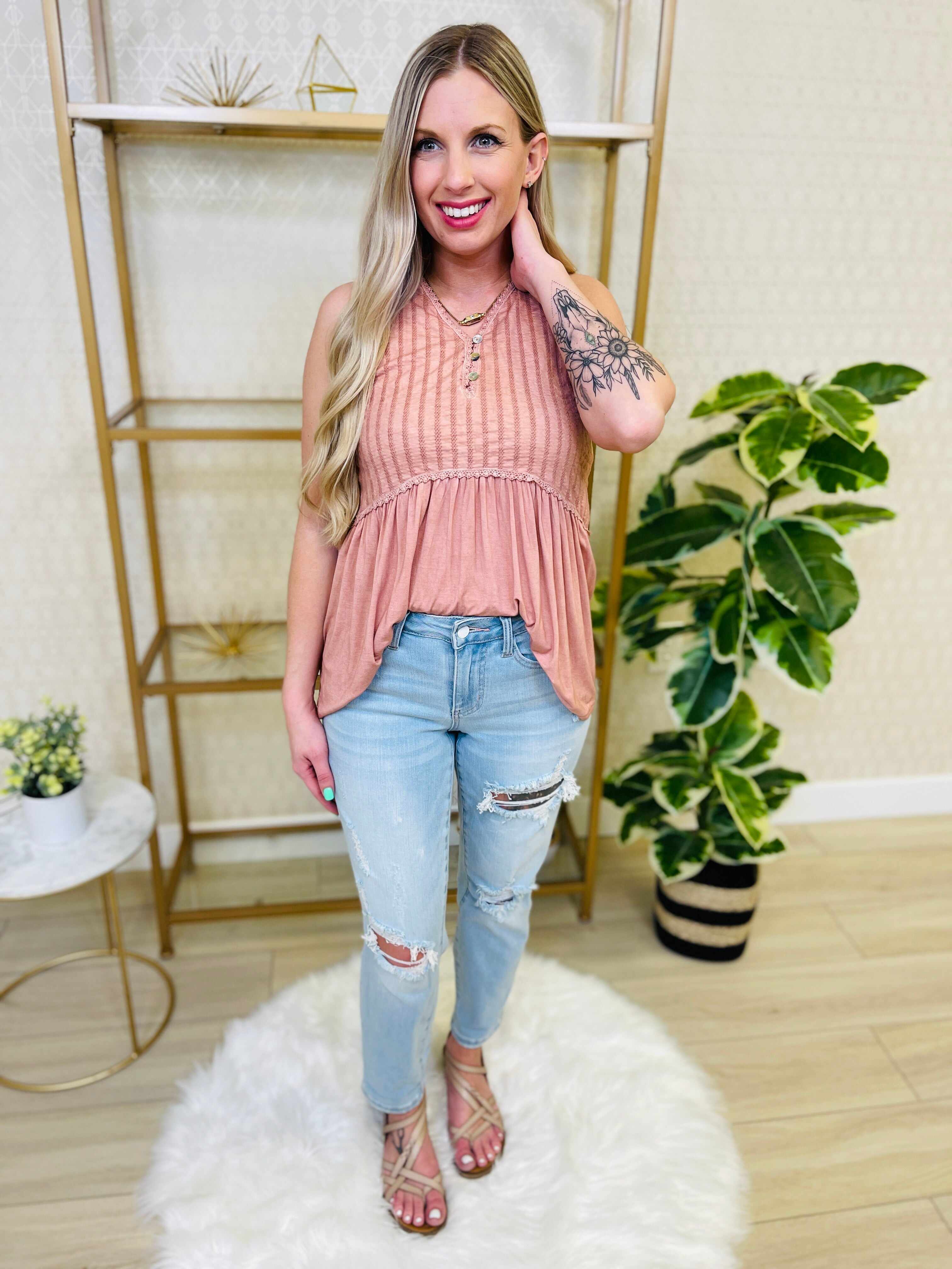 Plus/Reg Blushing Beauty Boyfriend Jeans