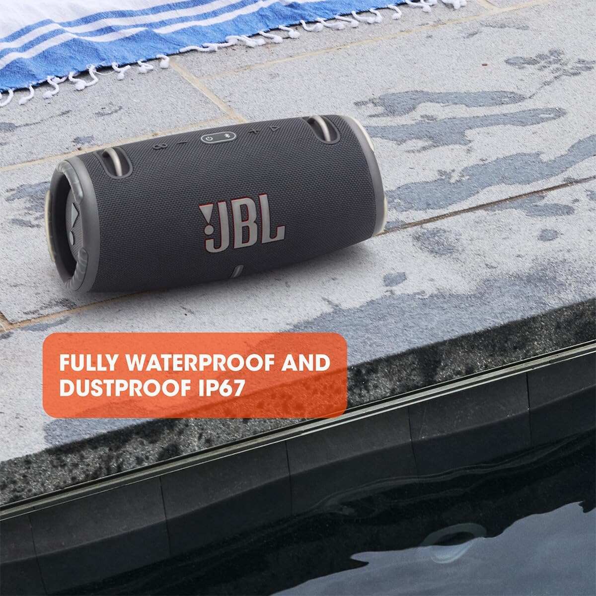 JBL Xtreme 3 - Portable Bluetooth Speaker, Powerful Sound and Deep Bass, IP67 Waterproof, 15 Hours of Playtime, Powerbank, PartyBoost for Multi-speaker Pairing (Black)