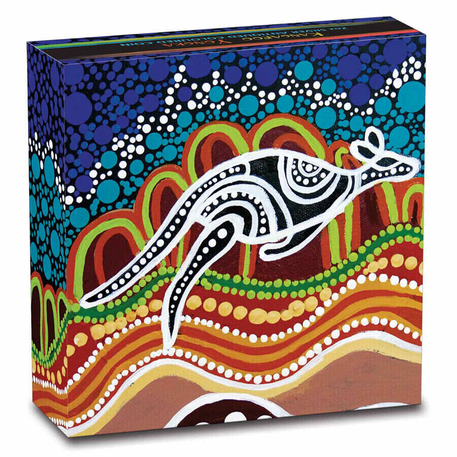 2023 Australia 2 oz Silver Colorized Kangaroo Yongka (Antiqued) - SKU#279333