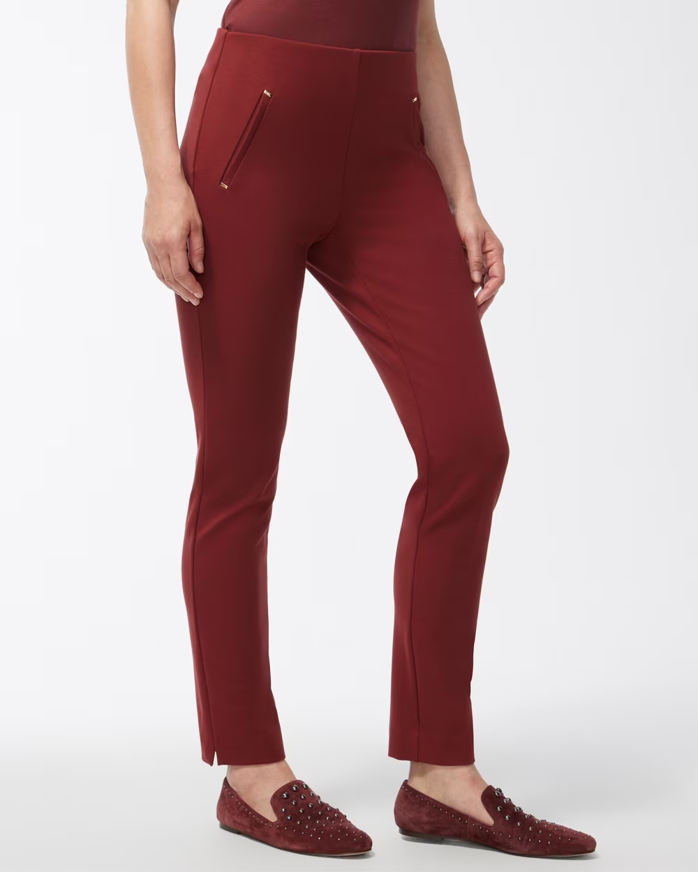Juliet Ponte Trim Detail Ankle Pants