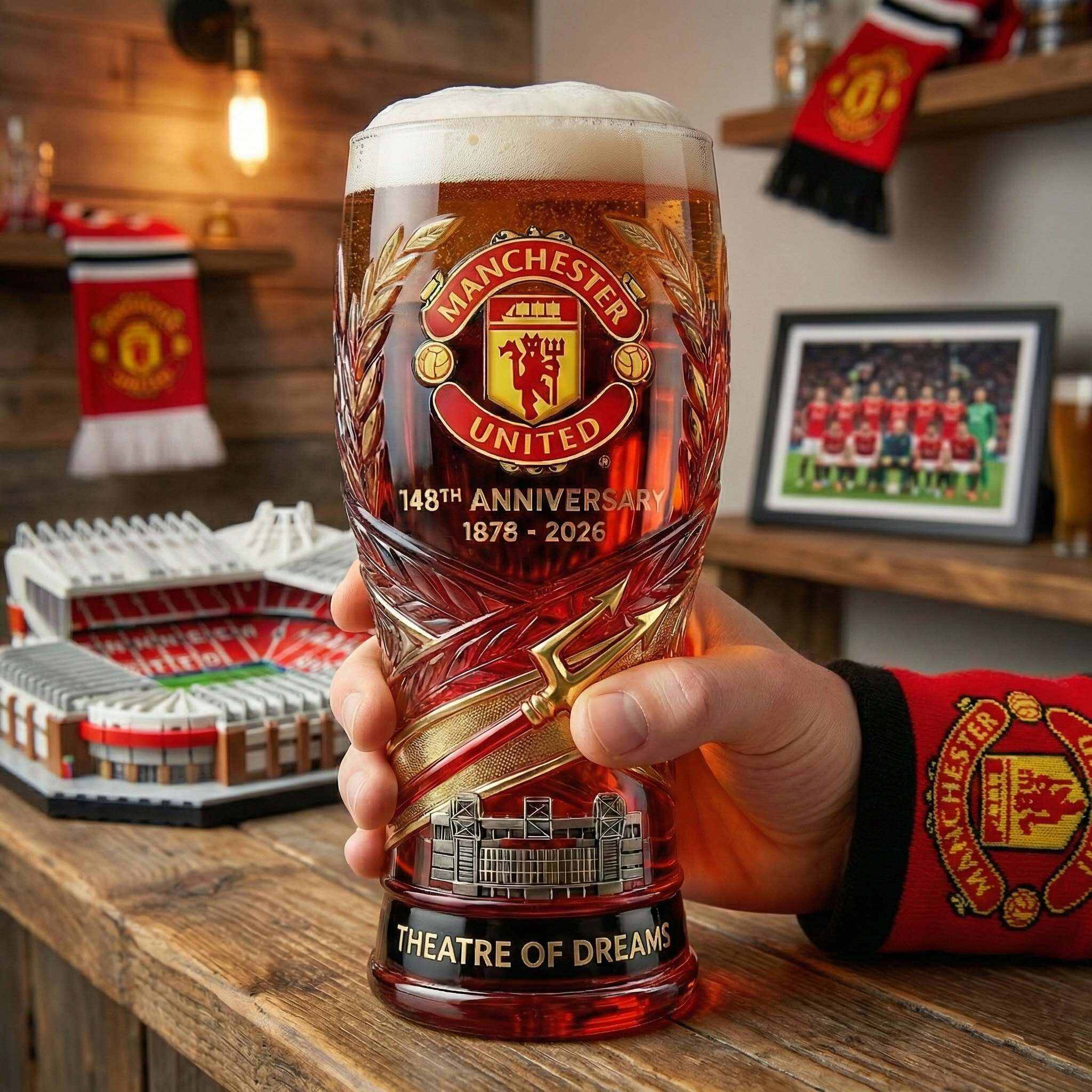 Manchester United 148th Anniversary Commemorative Pint Glass