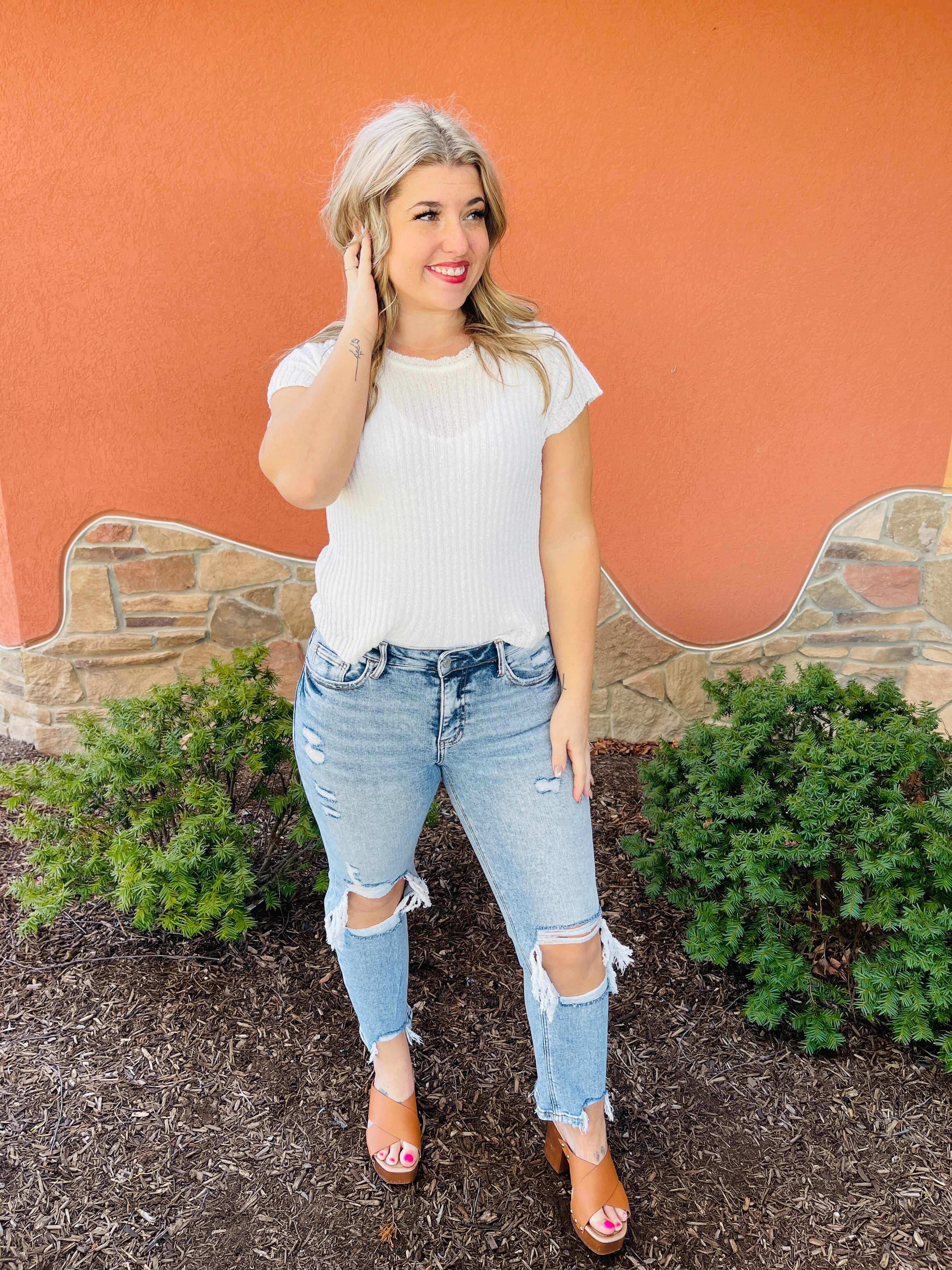 RESTOCK! Lovervet REG/CURVY You're My Lover Cropped Straight Leg Jeans