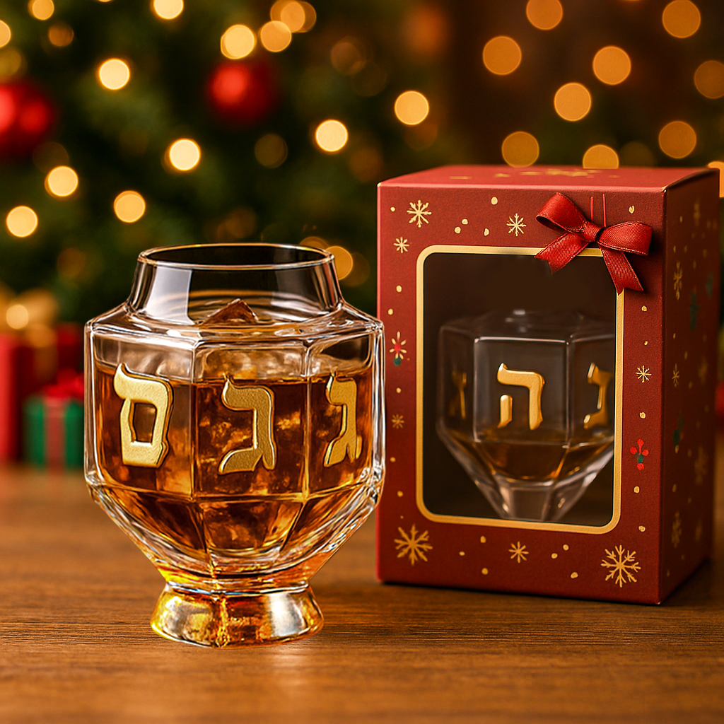 Dreidel Spirit Crystal Glass