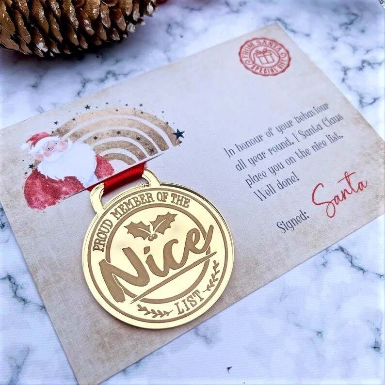 Nice List Medal,Christmas Eve box filler