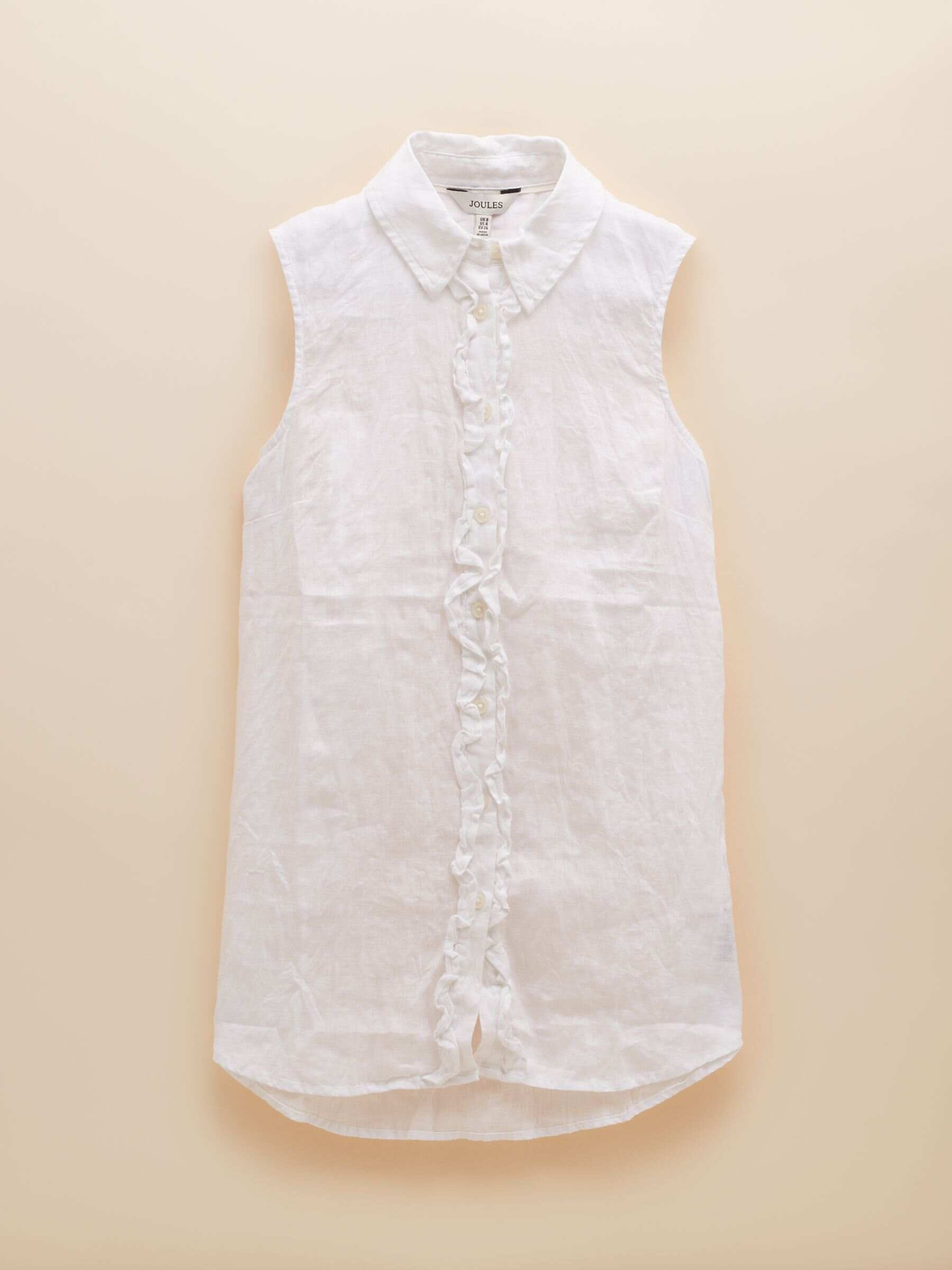 Selene Blue 100% Linen Sleeveless Shirt