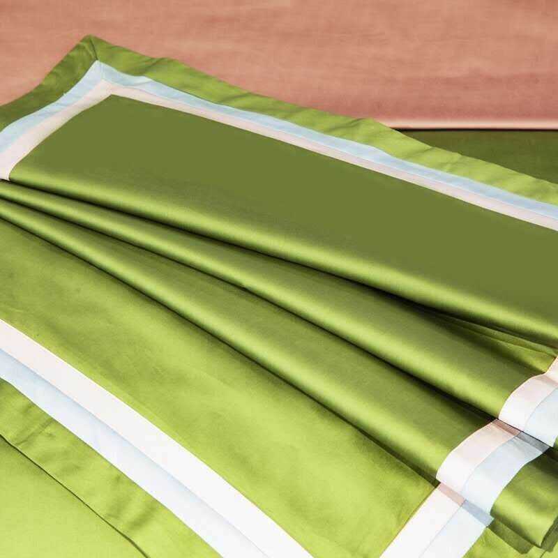 Jadyn Contrasting Double Stripe Border Egyptian Cotton Duvet Cover Set