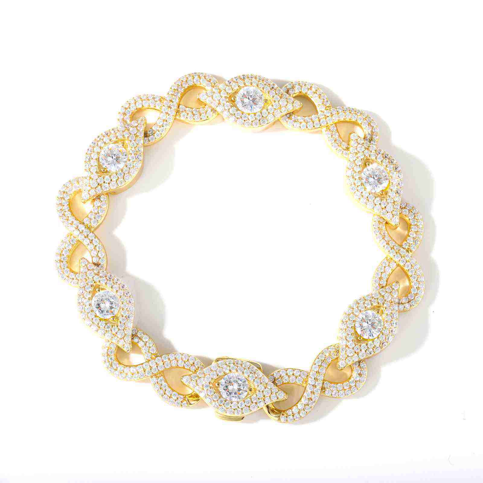 10mm S925 Moissanite Infinity Evil Eye Bracelet