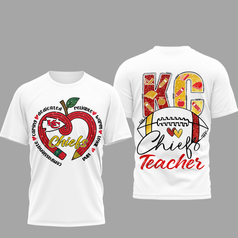 Kansas City Chiefs | Premium NFL Glitter Teacher Sweatshirt HI