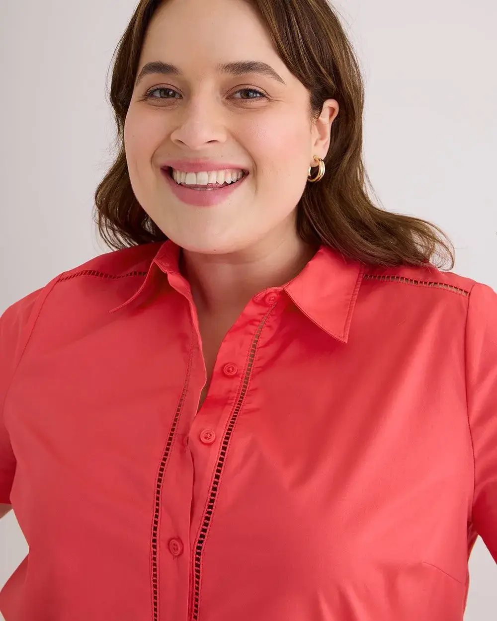 Poplin Blouse with Decorative Trims