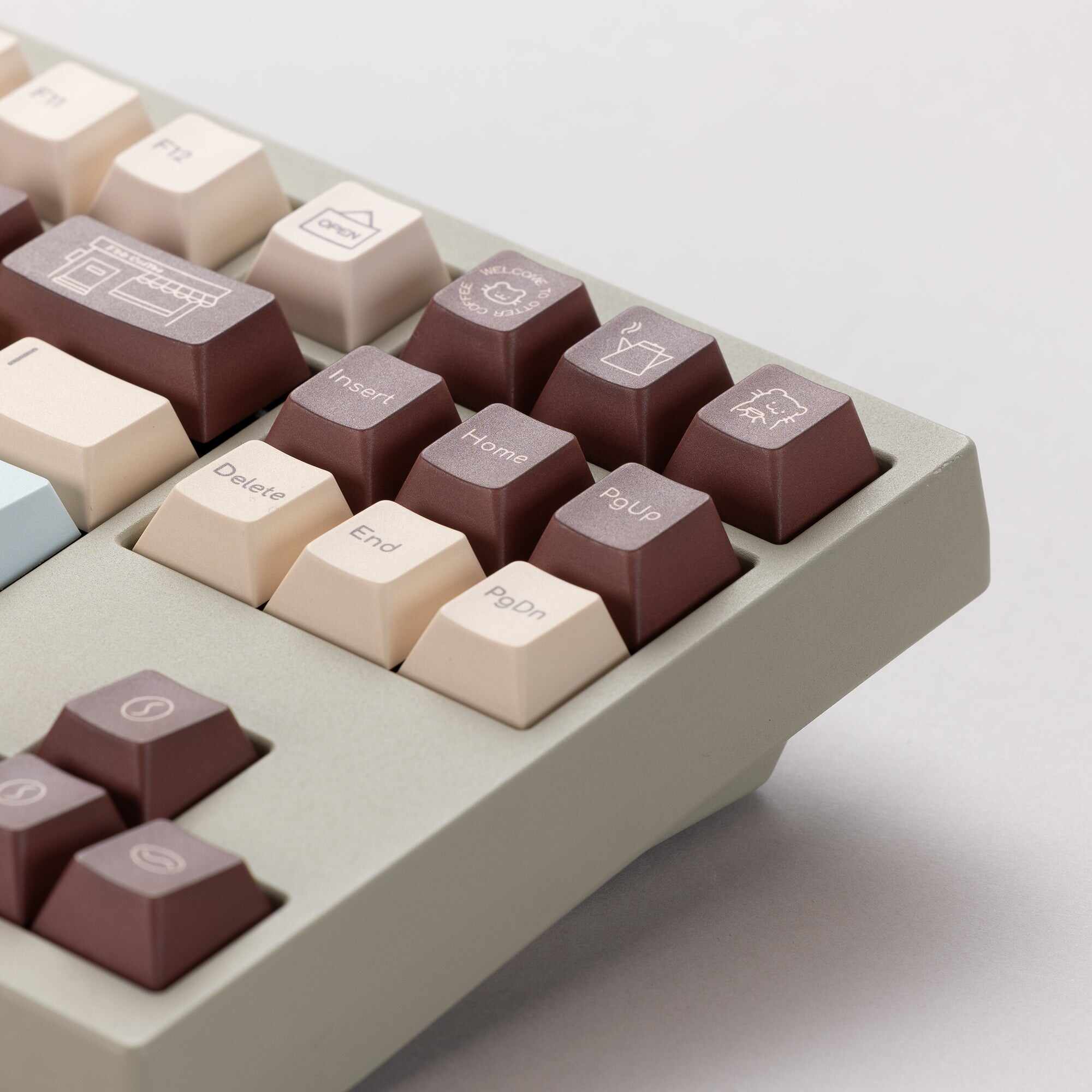 Otter Coffee Cherry profile Keycaps