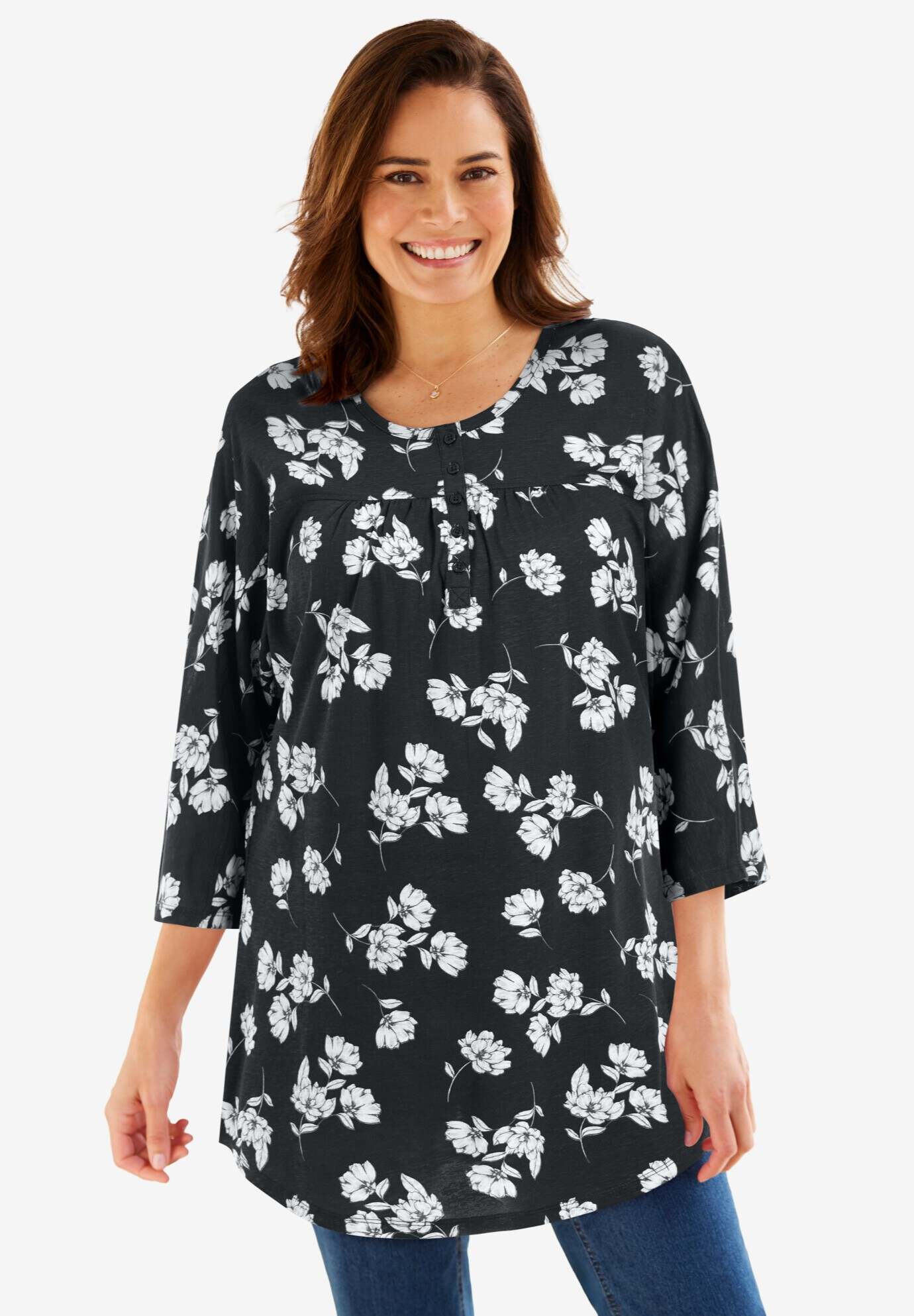 Dolman Sleeve Henley Tunic
