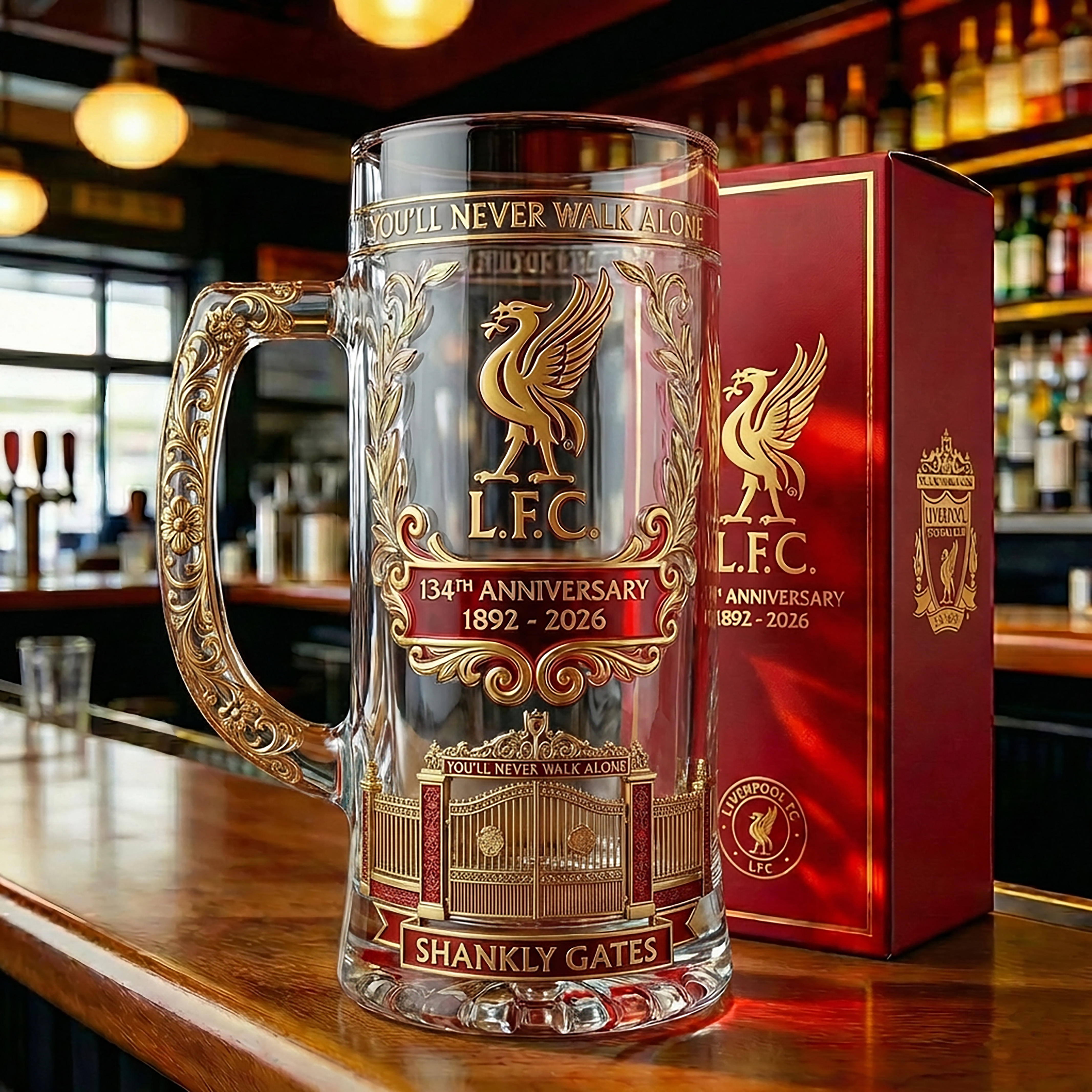Liverpool FC 134th Anniversary Commemorative Glass