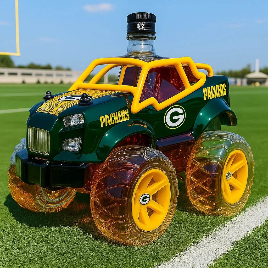 Green Bay Packers Monster Truck Whisky Bottle