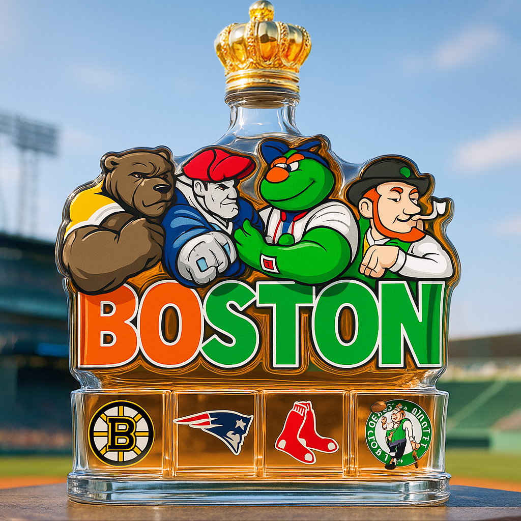 Boston Teams Glory Whiskey Bottle