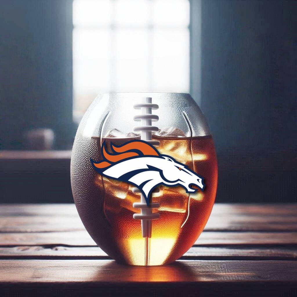 NFL Team Football Glass