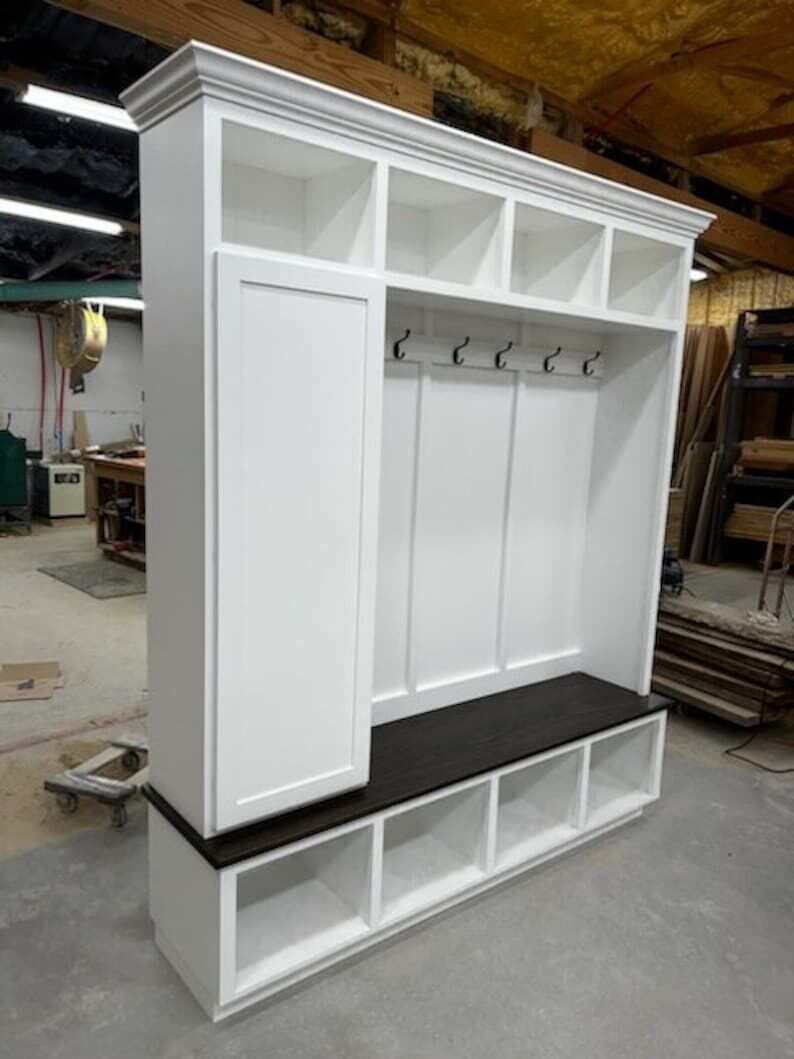 DALLAS 4 section hall tree with bench and coat rack