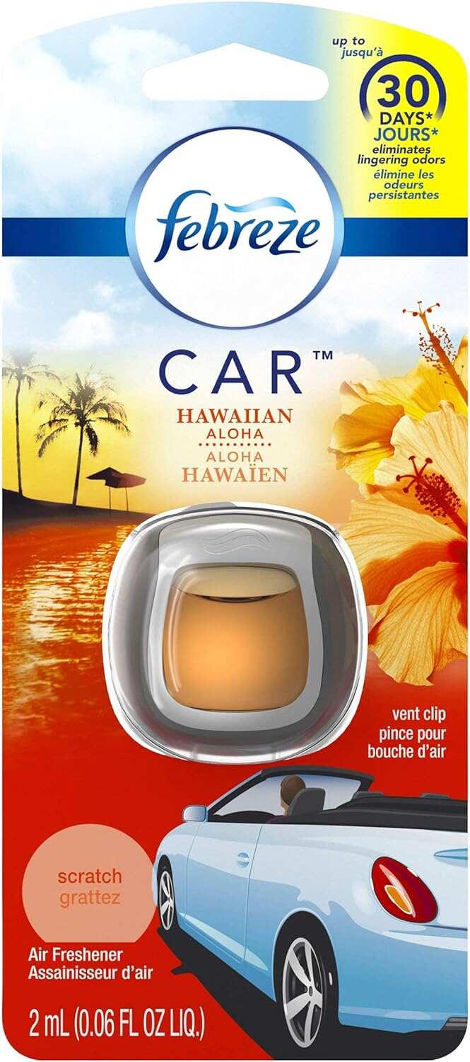 Febreze Car Air Fresheners, New Car Scent, Odor Eliminator for Strong Odors Car Vent Clips (2 Count)