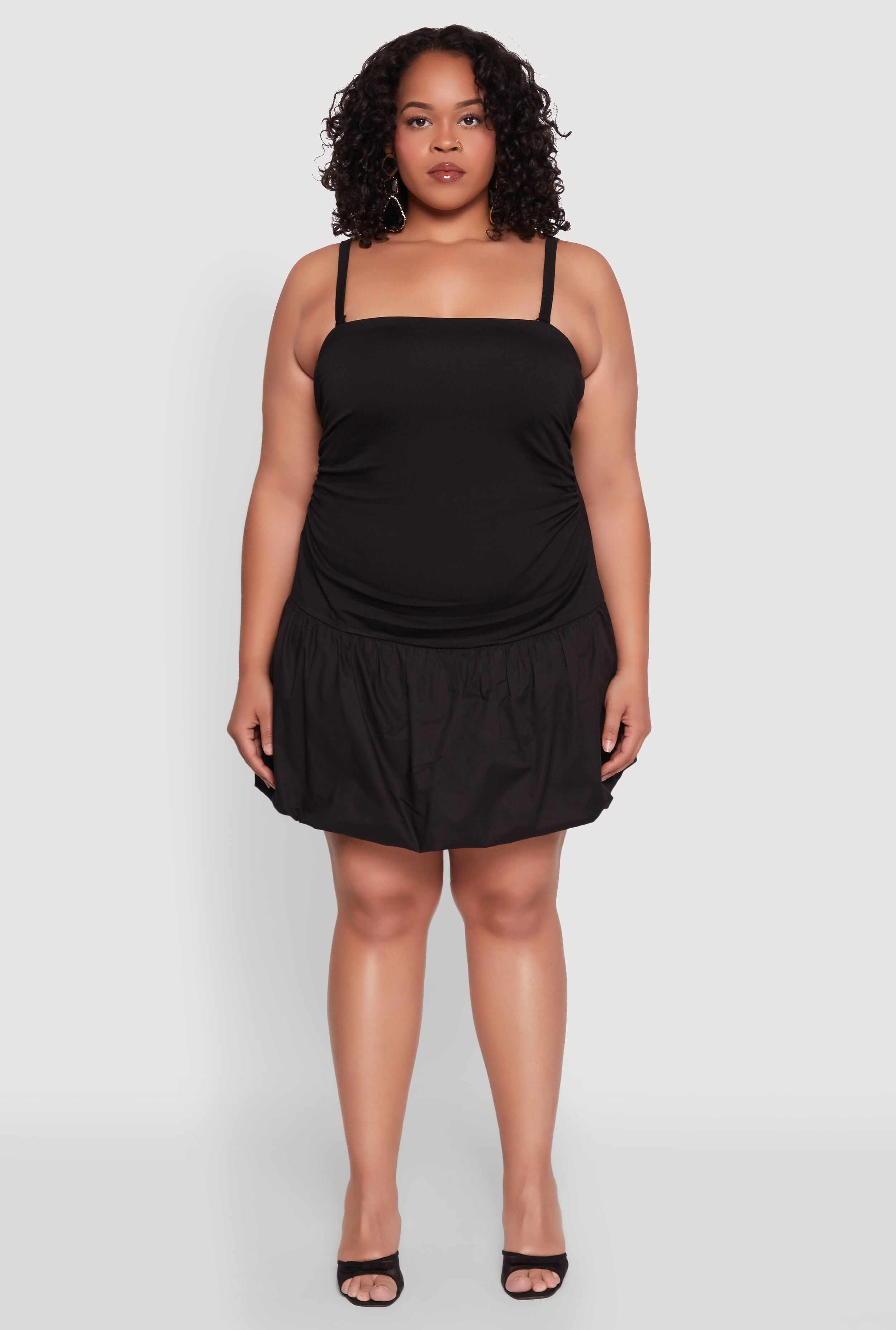 Plus Size Almost Famous Convertible Bubble Hem Dress