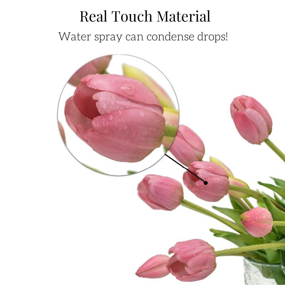 🔥On Sale🔥Artificial Tulips Flowers - Real Touch Latex Bouquet - UV resistant, Waterproof，Windproof