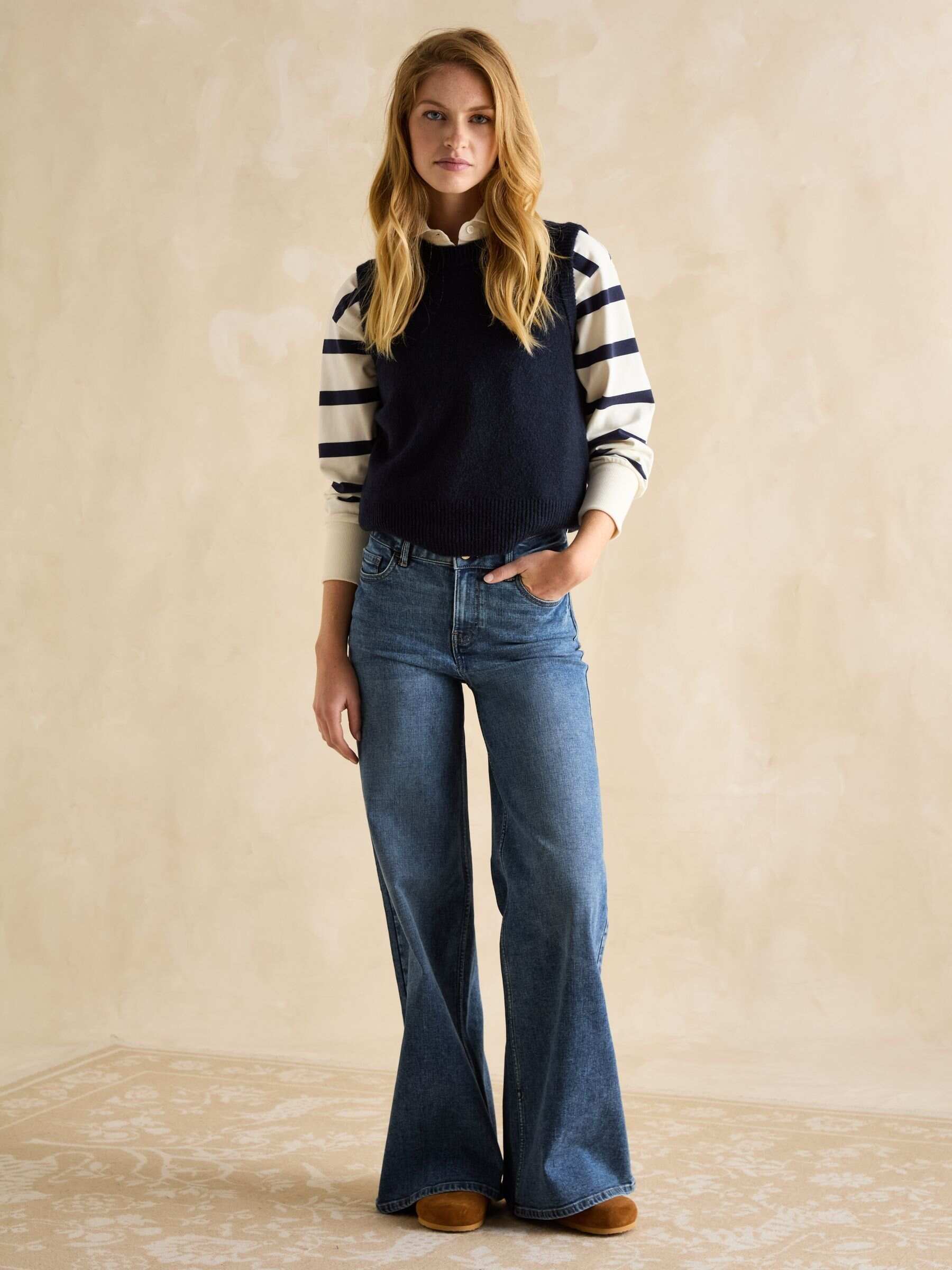 Holly Navy Blue Knitted Vest