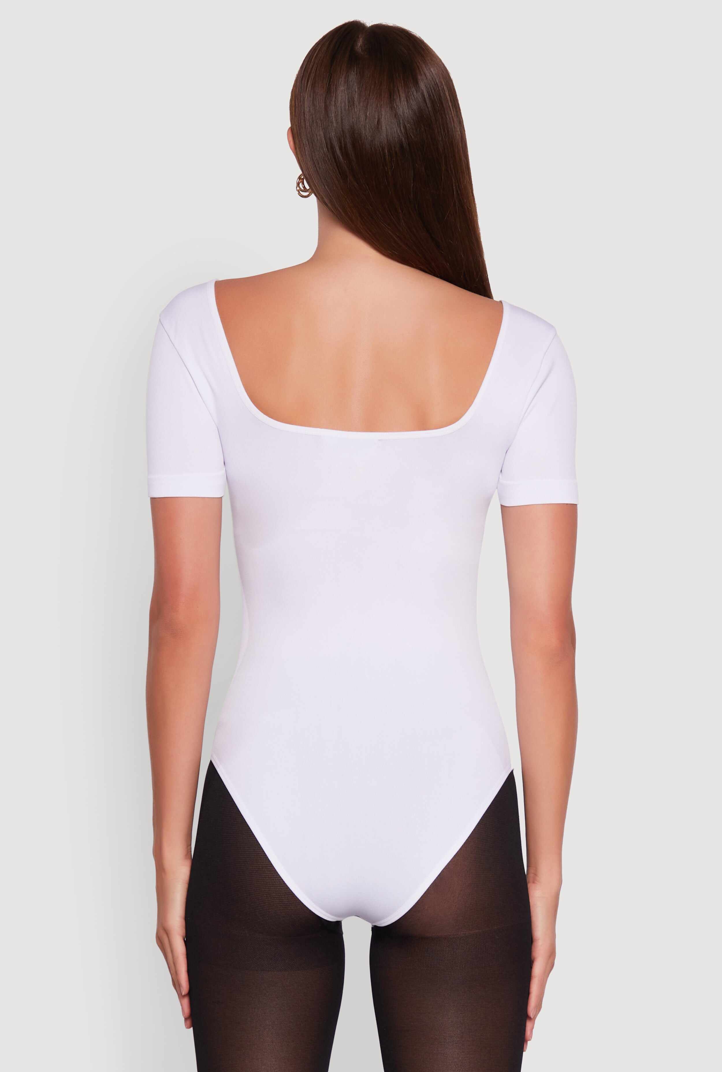 Seamless Solid Short Sleeve Bodysuit