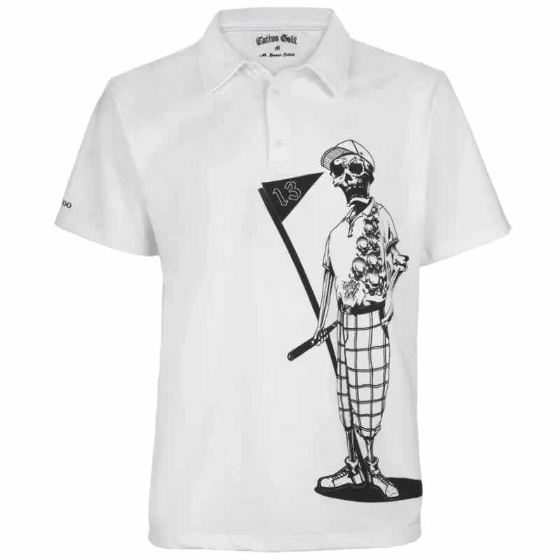 Mr. Bones Men's Golf Shirt (White)