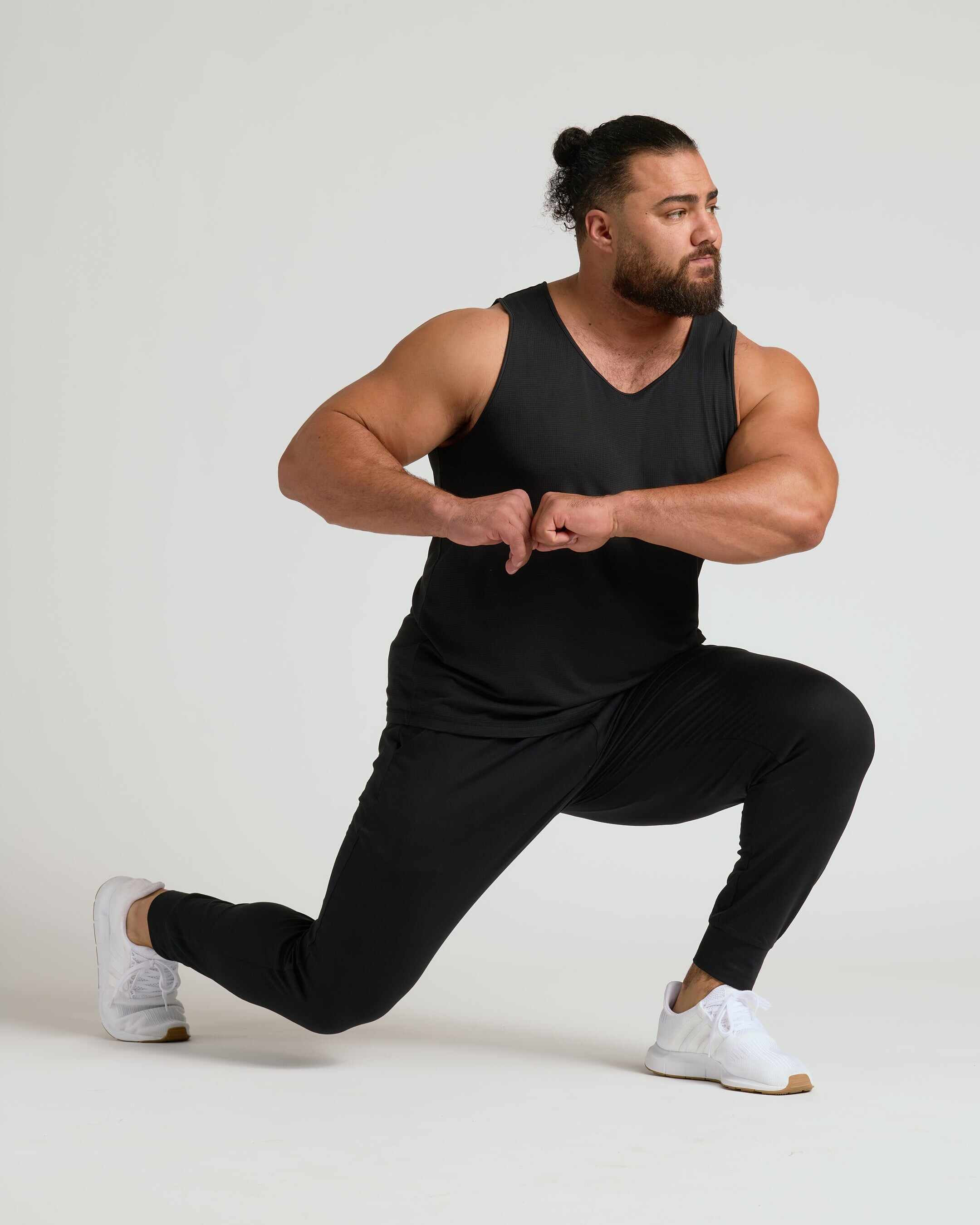 Black Sleeveless Active Mesh Tank