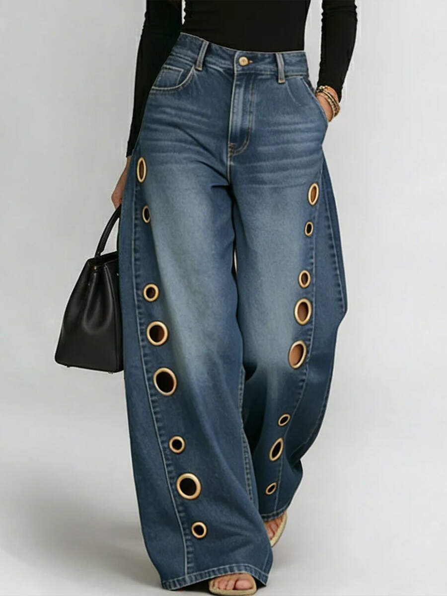 🔥Summer Arrivals🌟Women's New High-waisted Casual Loose Wide-leg Jeans