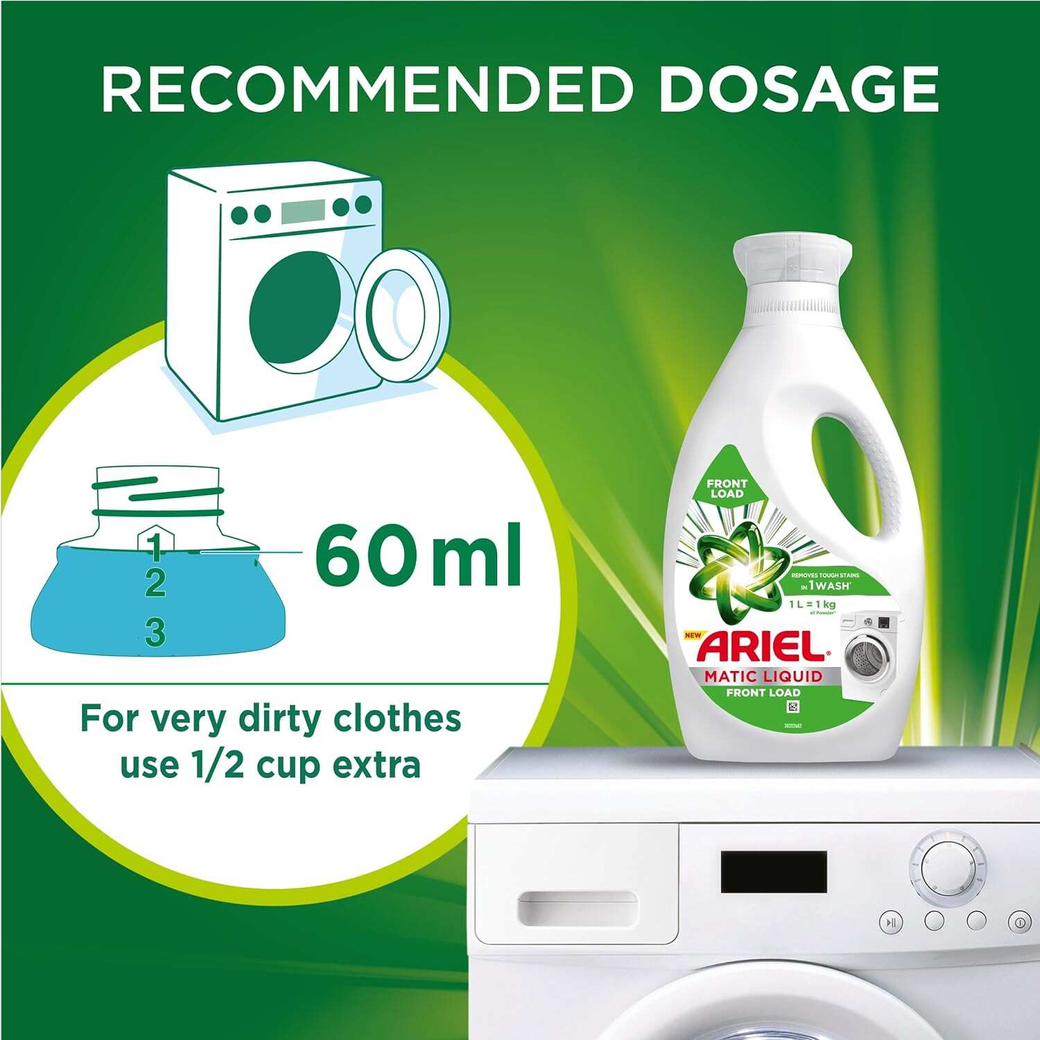 Ariel Matic Liquid Detergent, Front Load, 1 Litre, Pack Of 1