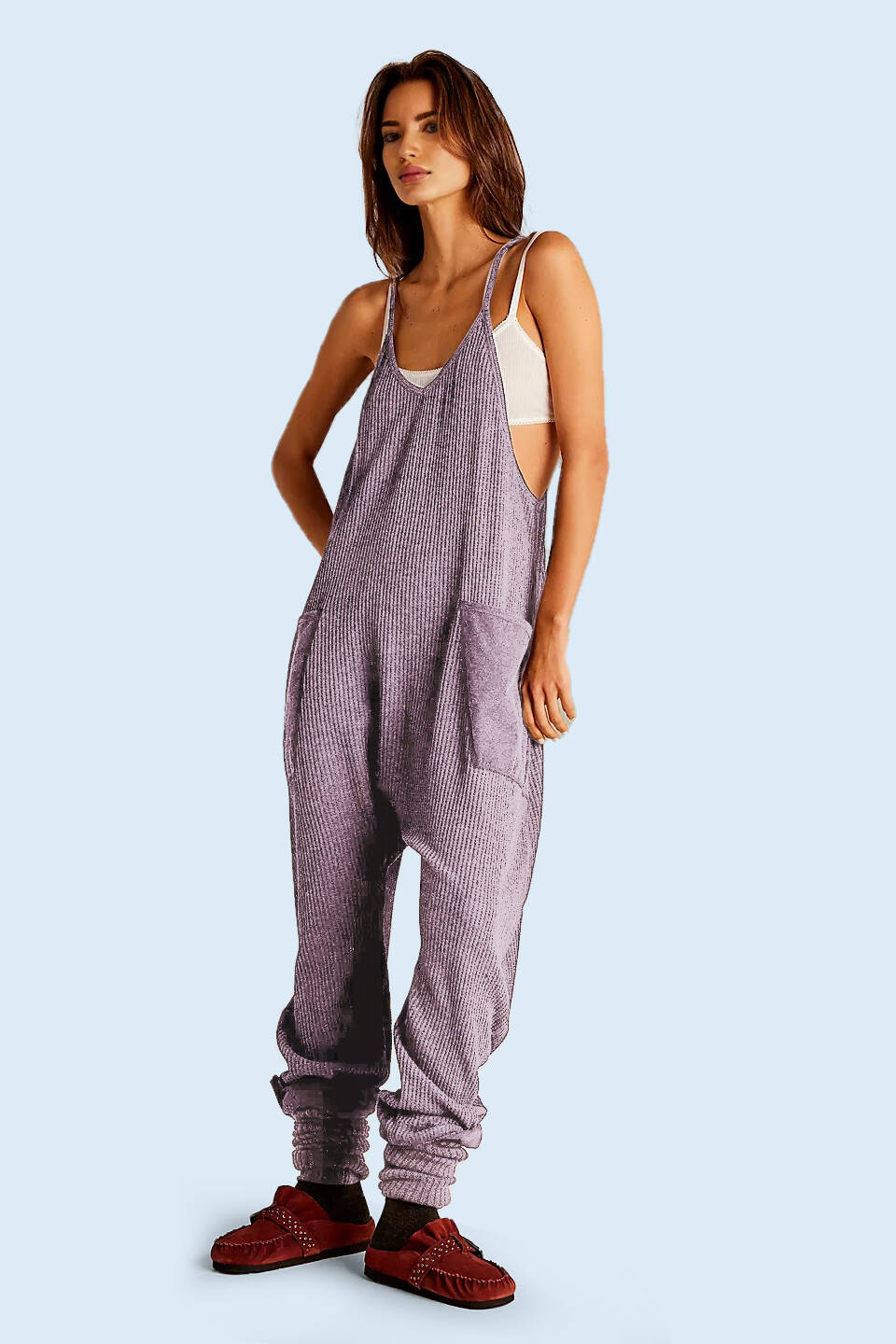 Waffle Jumpsuit (Buy 2 Free Shipping)