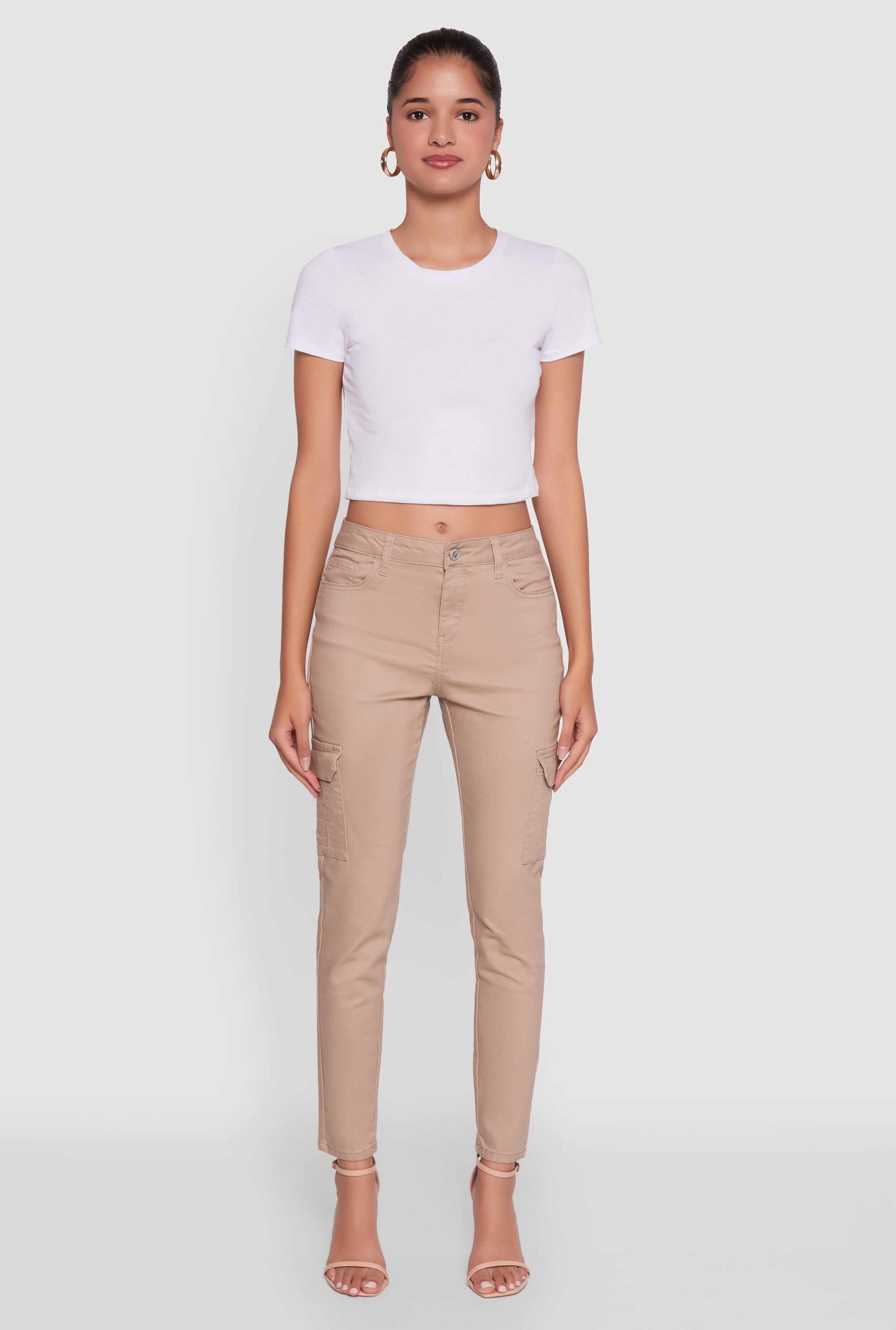 WAX Solid Twill Skinny Cargo Pants