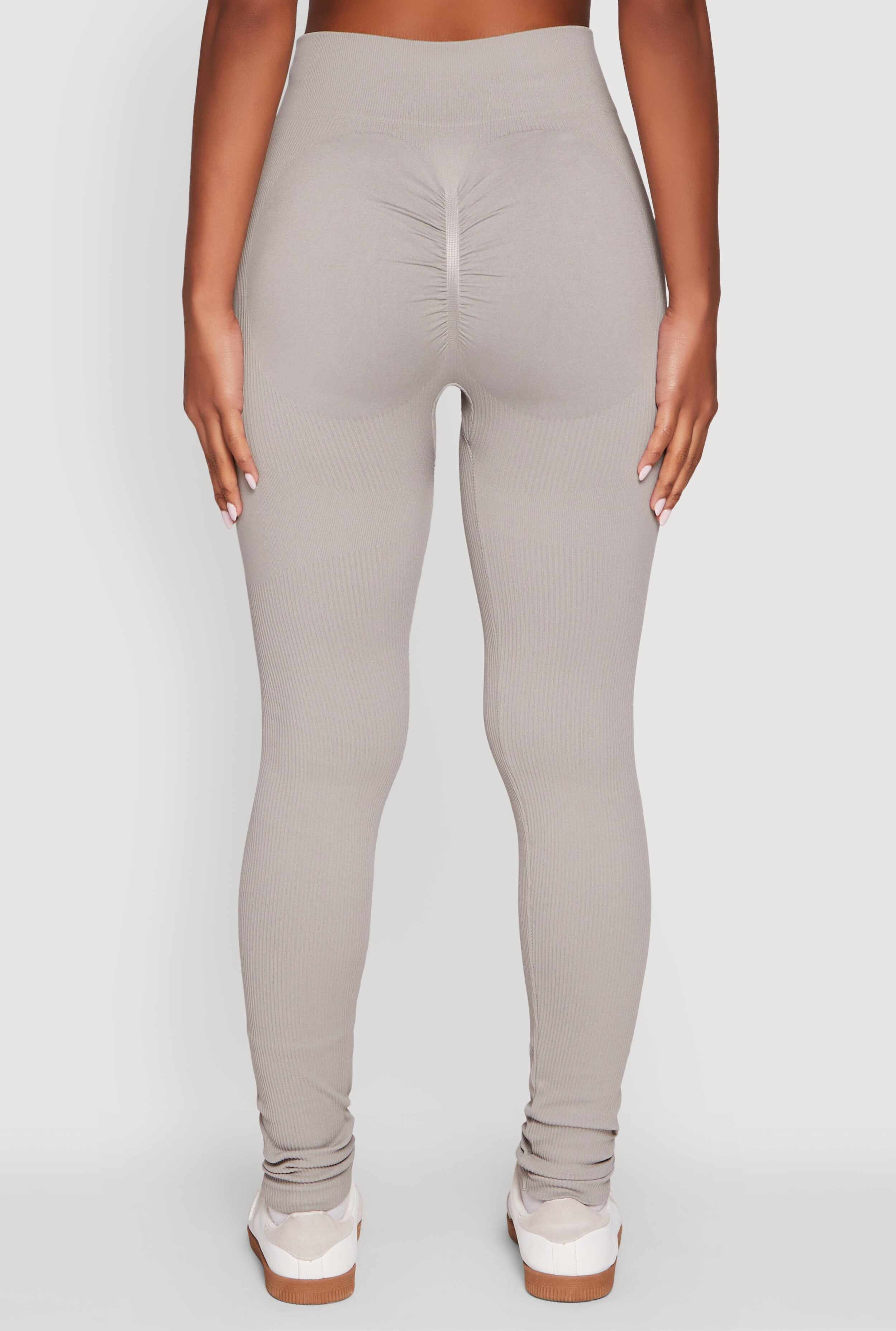 Seamless Ribbed High Waisted Leggings