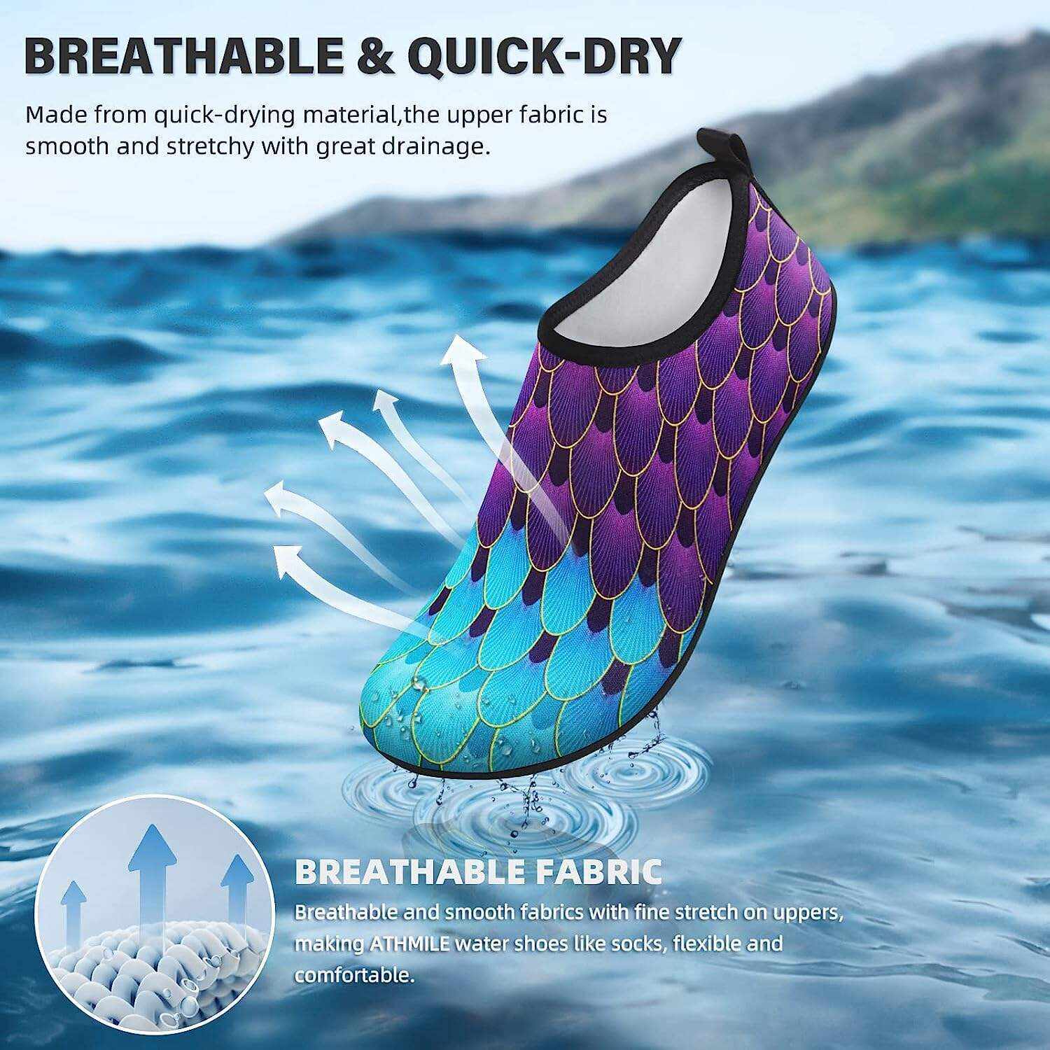 Water Shoes for Women Men Quick-Dry Aqua Socks Swim Beach Barefoot Yoga Exercise Wear Sport Accessories Pool Camping Must Haves Adult Youth Size
