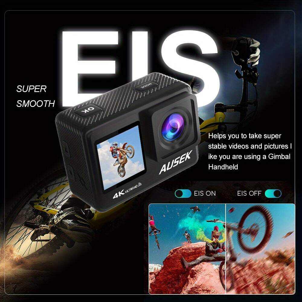4K/60fps Touch Screen Hd Screen 170 Degree Wide Angle Unwaterproof 1181.1inch WiFi Action Camera With Remote Control Max Support 128GB Memory Card (not Included Sd Card )