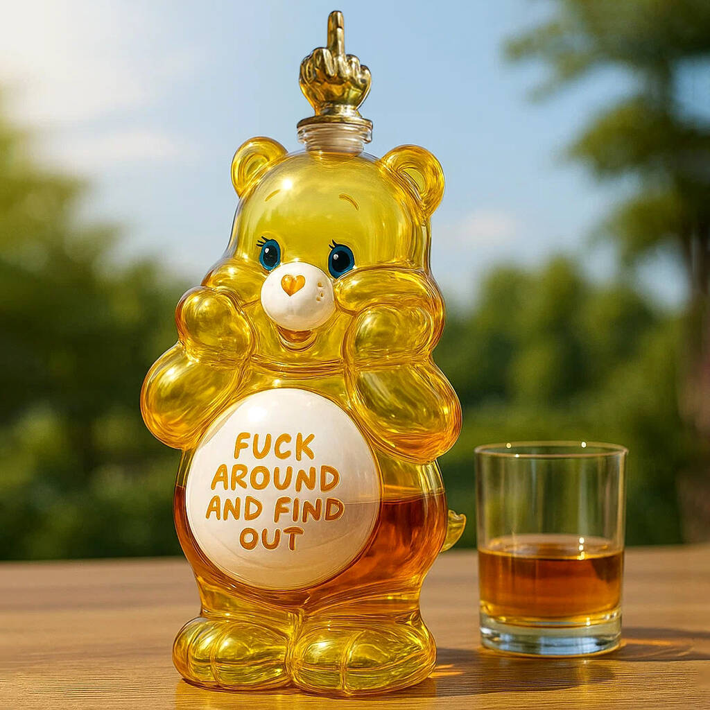 Swear Care Bear Whiskey Bottle