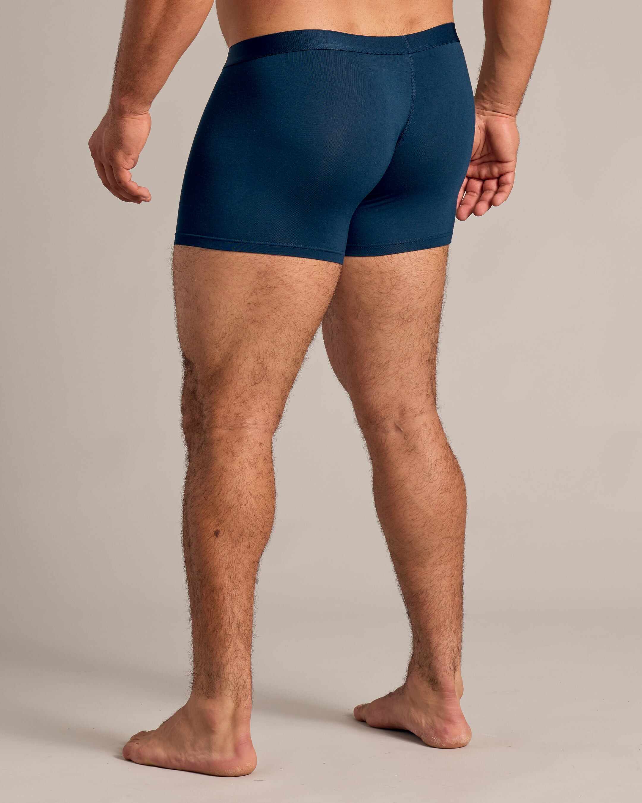 Navy Boxer Trunks W/ Fly 3-Pack