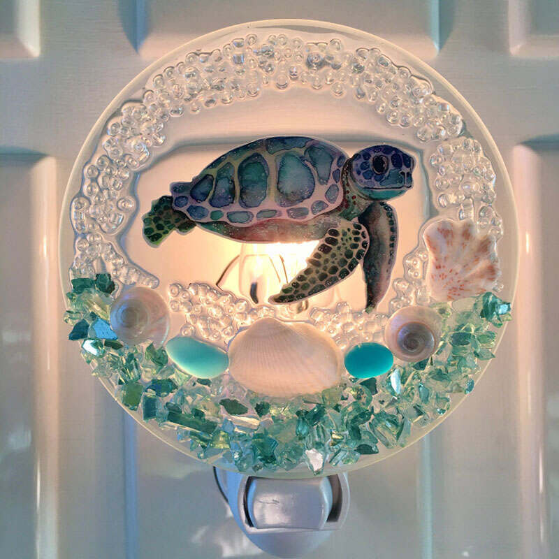 Sea Turtle Seashell Beach Night Light
