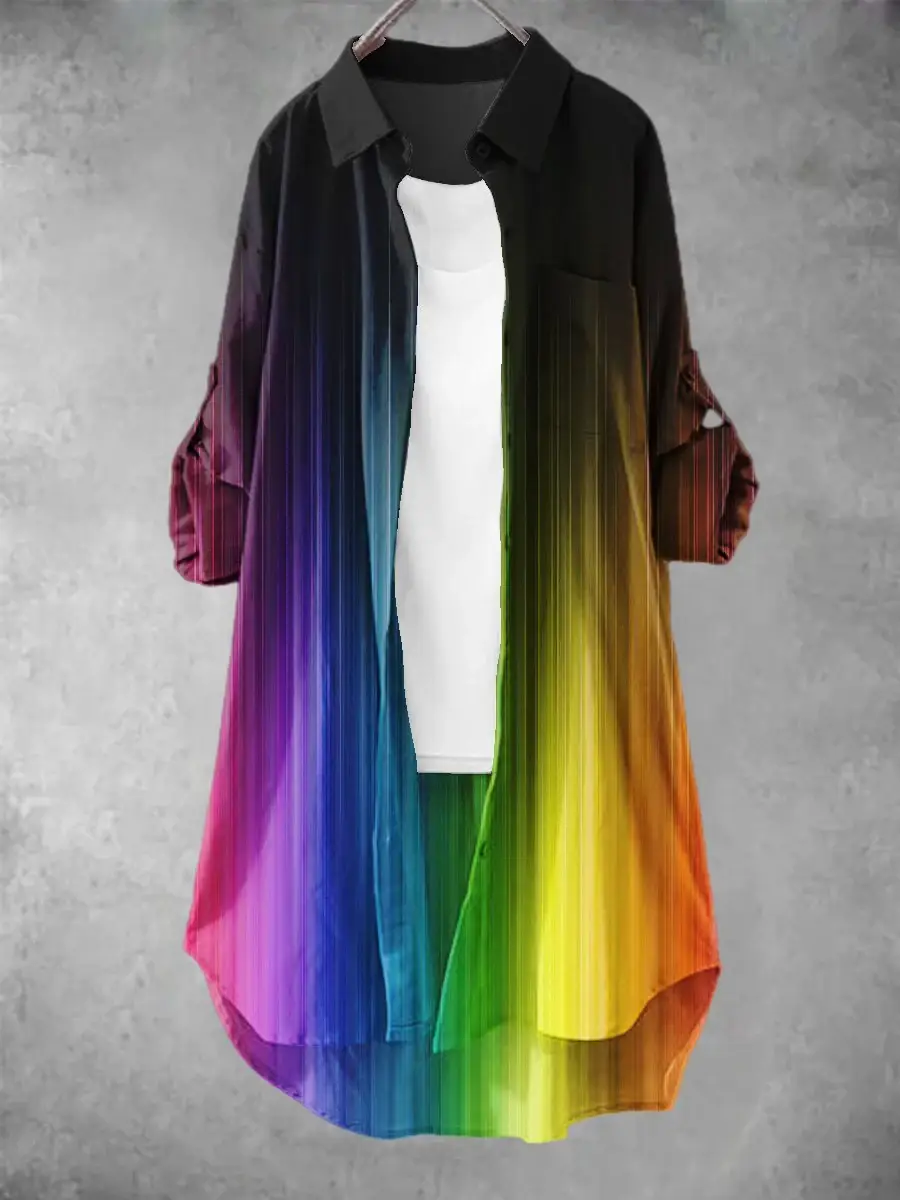 Women's Rainbow Gradient Lgbt Art Print Dress